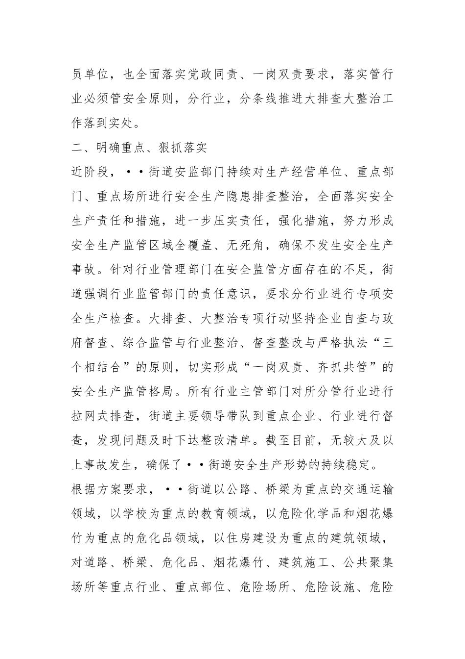 安全生产大排查大整治专项行动工作总结.docx_第2页