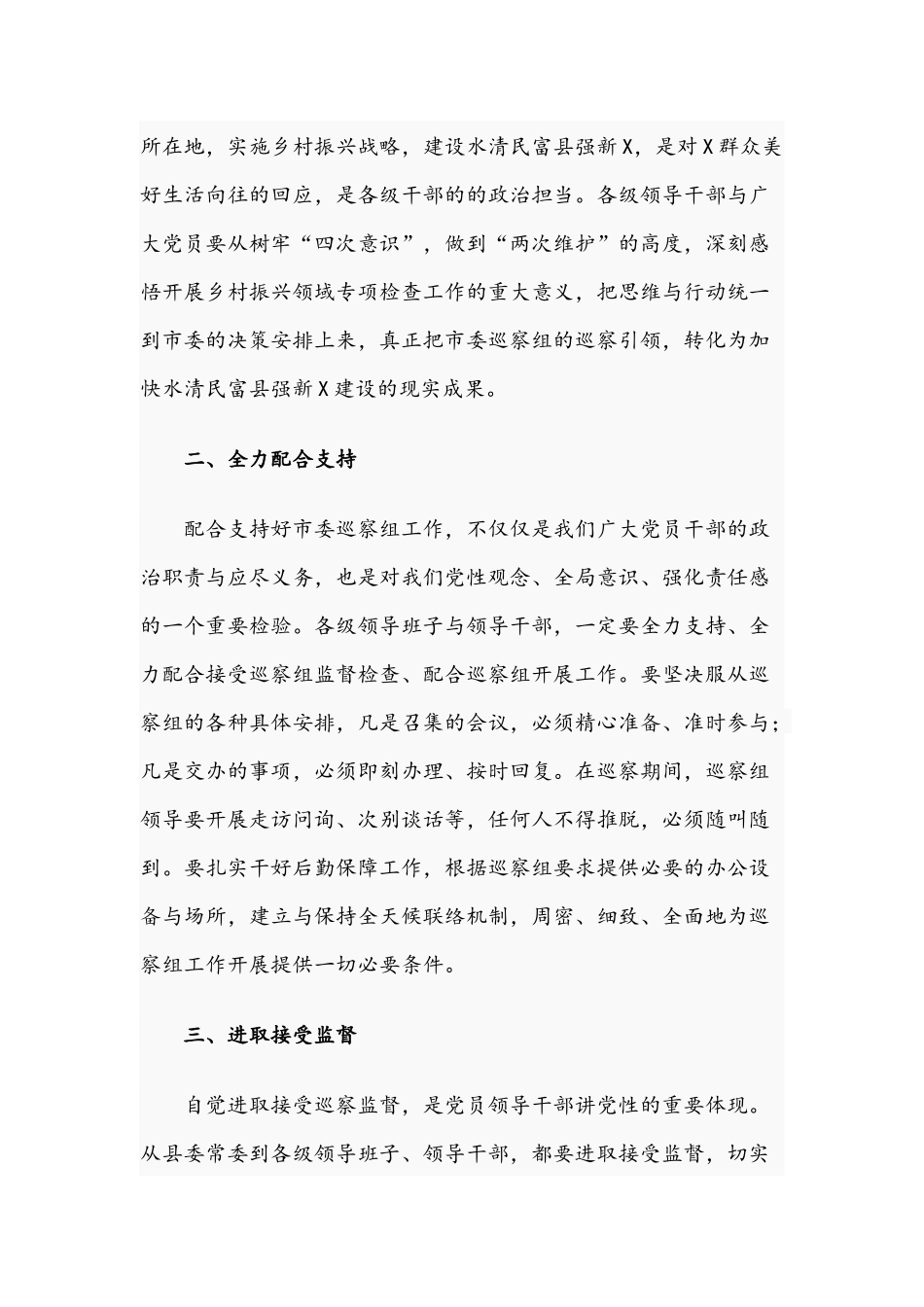 青年干部在2021年乡村振兴领域专项巡察动员会上的讲话文稿.docx_第2页