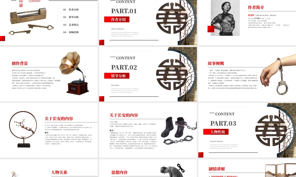 《金锁记》名著导读读后感PPT课件（带内容）.pptx