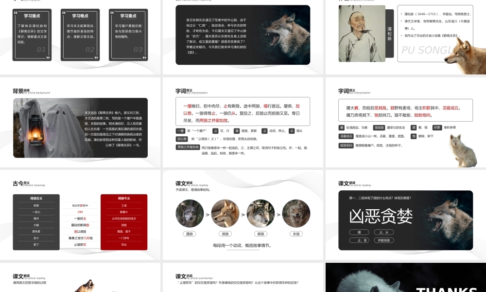 初中语文部编版七年级上册《狼》公开课教学课件PPT模板下载.pptx