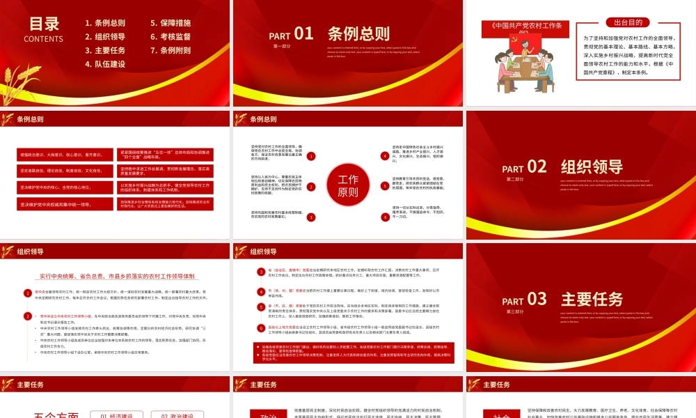 学习解读《中国共产党农村工作条例》模板.pptx