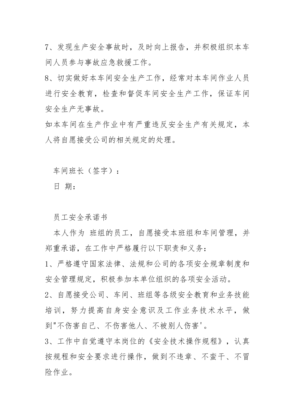 车间、班组、个人安全责任承诺书.docx_第2页