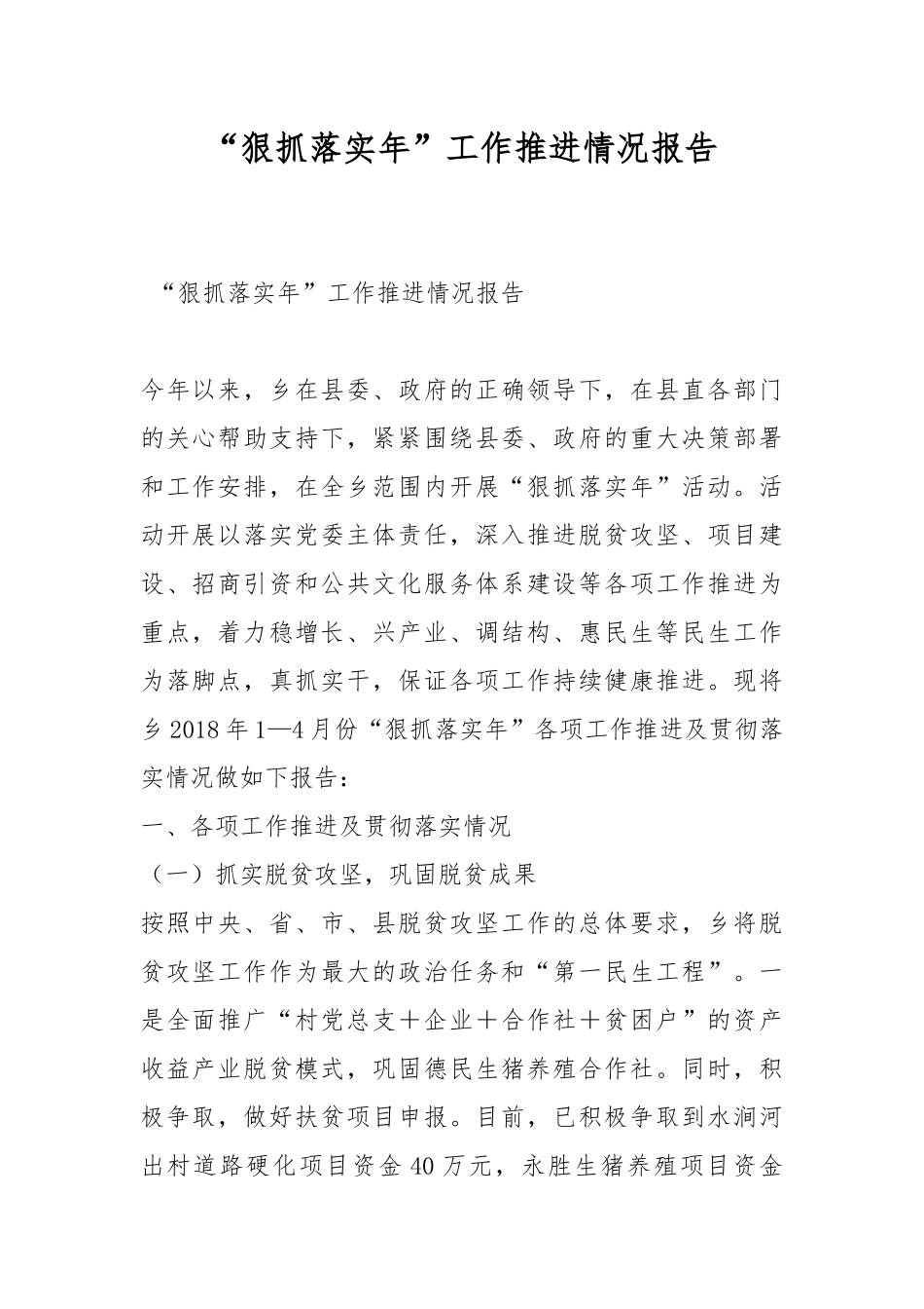 “狠抓落实年”工作推进情况报告.docx_第1页