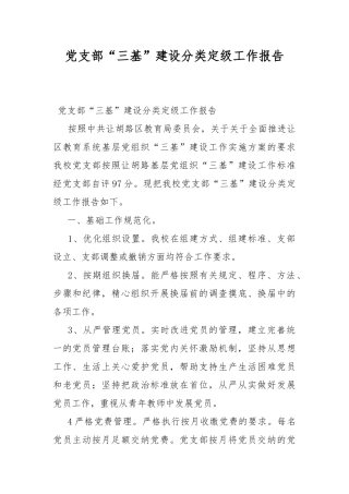 党支部“三基”建设分类定级工作报告.docx