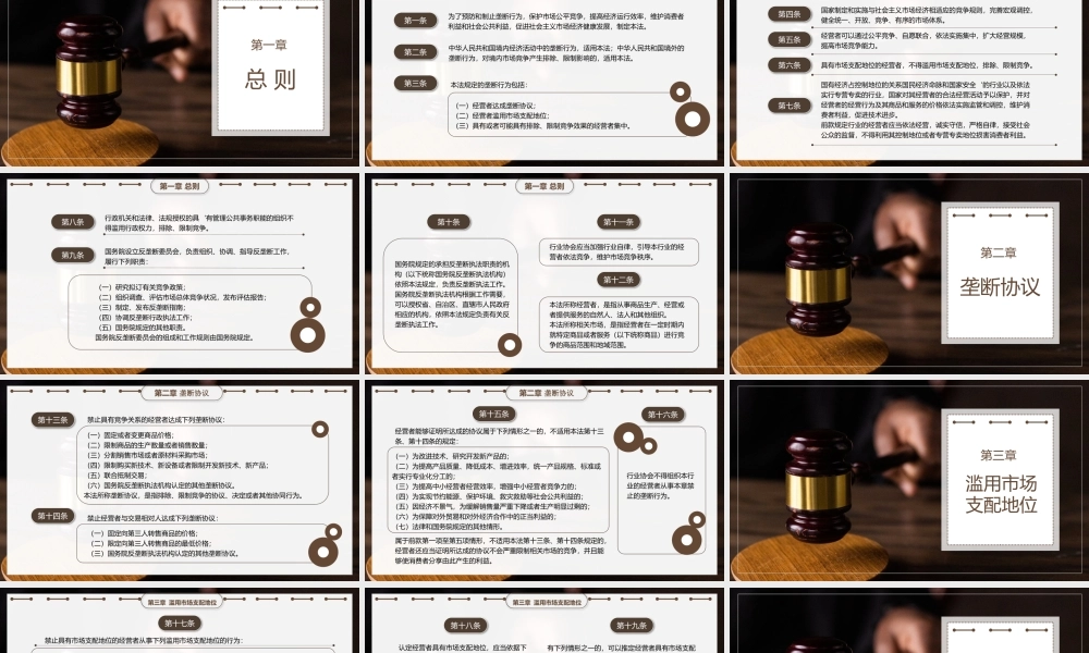 法律反垄断法完整版知识科普PPT模板下载.pptx