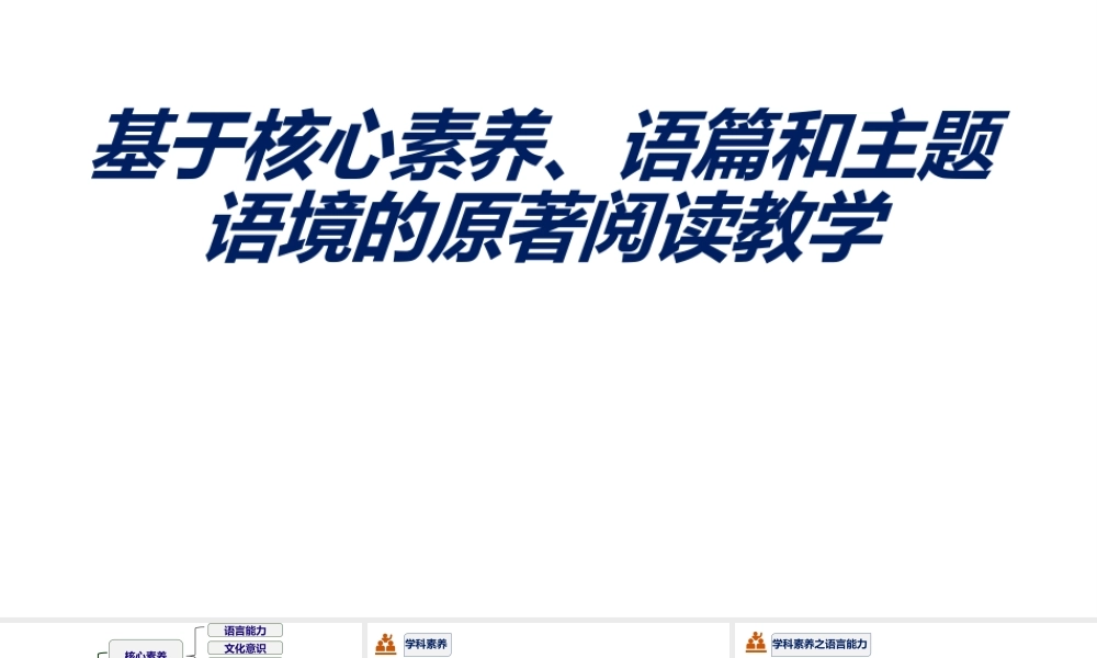 基于核心素养、语篇和主题语境的高考英语原著阅读教学.pptx