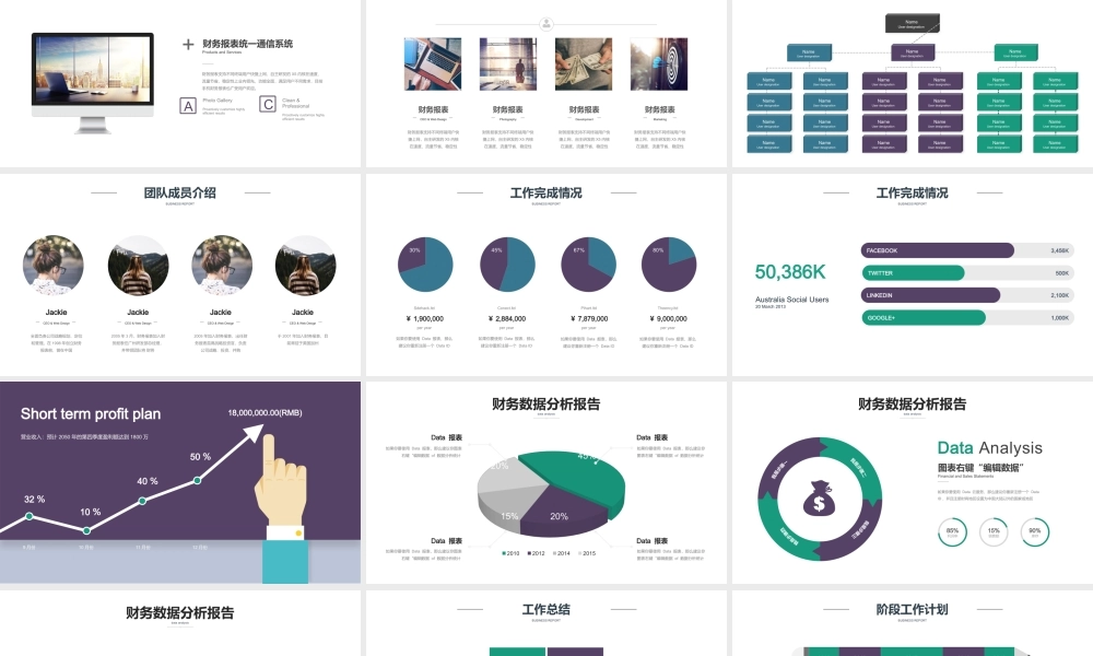 金融税务财务报表数据分析报告PPT模板.pptx