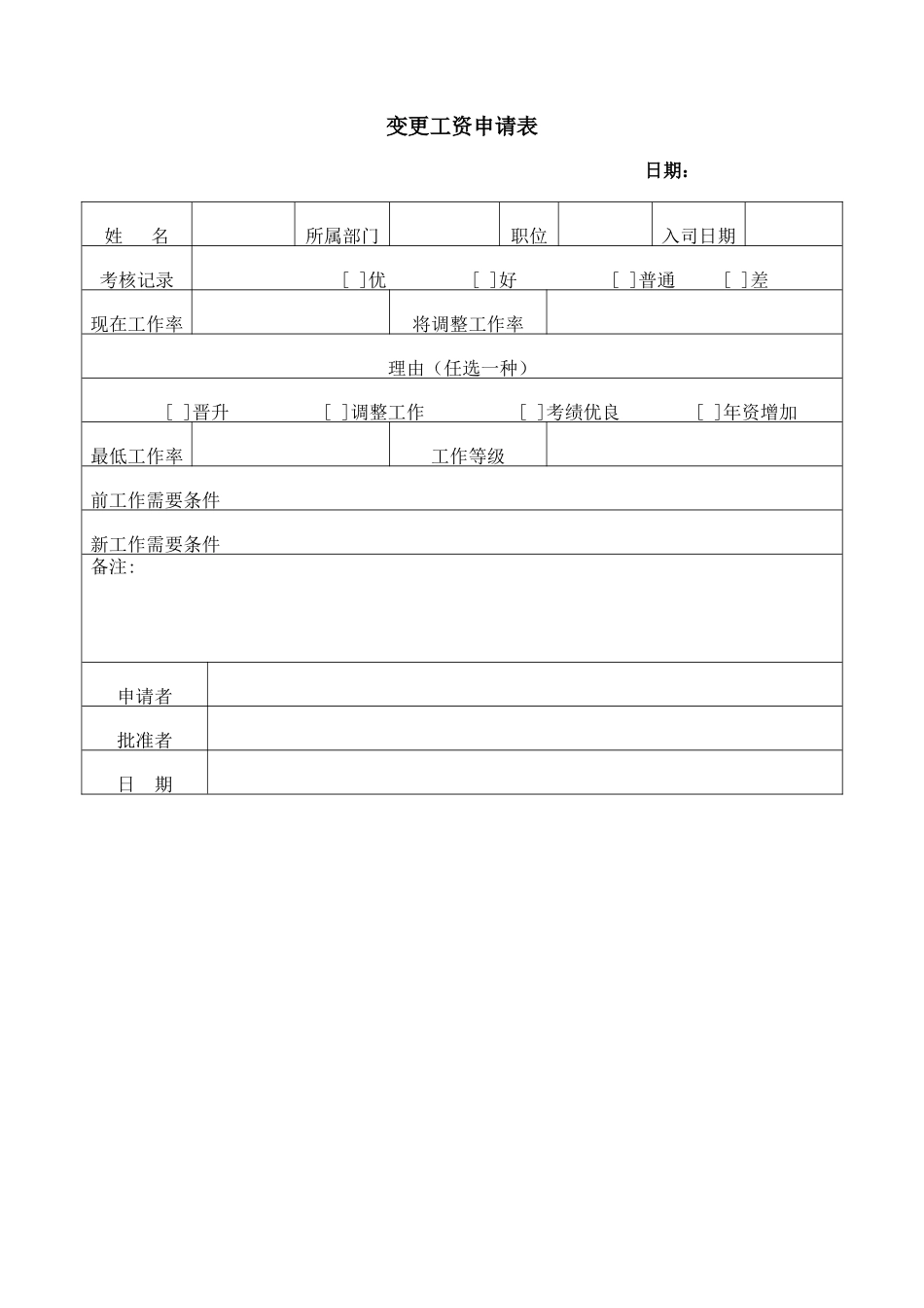 变更工资申请表.doc_第1页