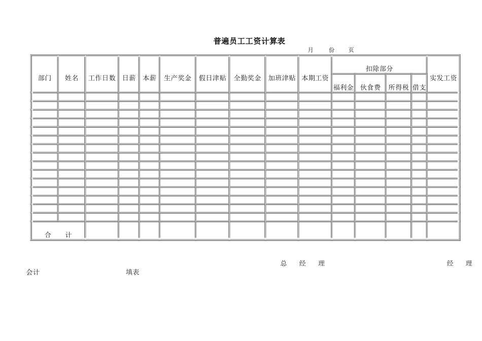普遍员工工资计算表.doc_第1页
