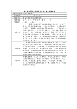【二等奖 观察记录】小班 《搭房子》.docx