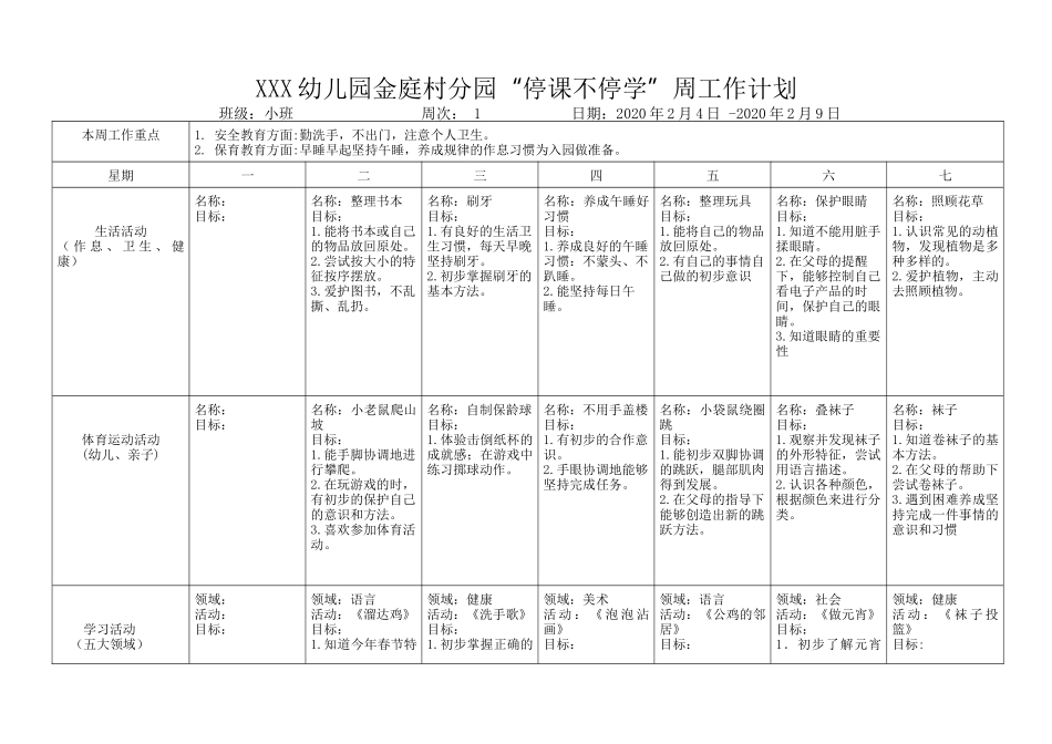 幼儿园“停课不停学”第一周.docx_第1页