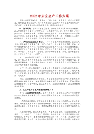 2022年安全生产工作方案.docx