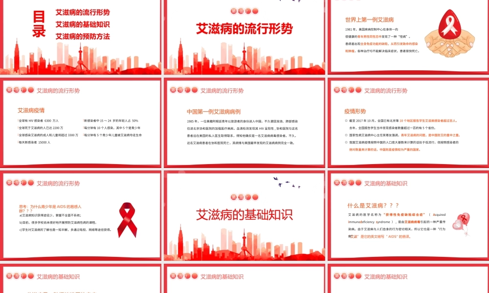 2021年12月1日世界艾滋病日预防艾滋病讲座PPT课件（带内容）.pptx