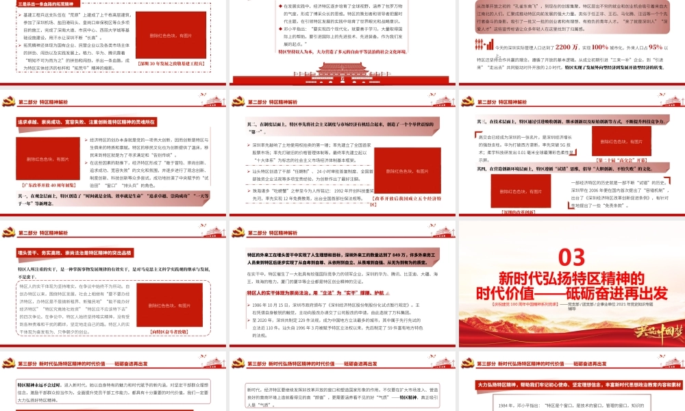 弘扬特区精神-敢为天下先勇当拓荒牛ppt课件（带内容）.pptx