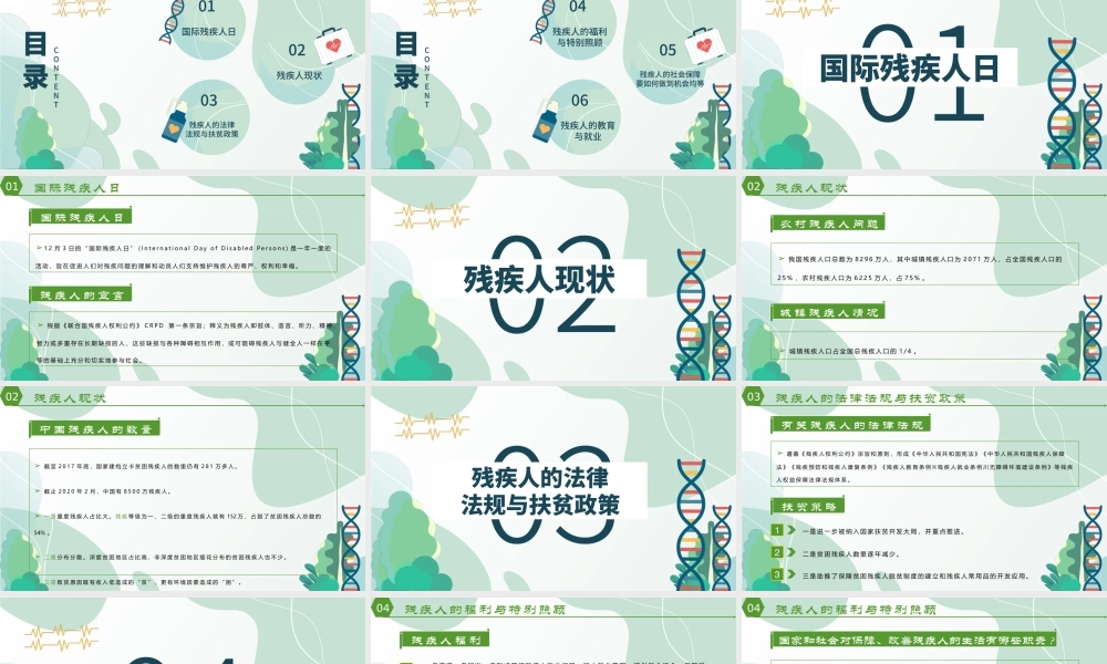12月3日国际残疾人日关爱残疾人传递正能量社区公益宣传PPT课件（带内容）.pptx