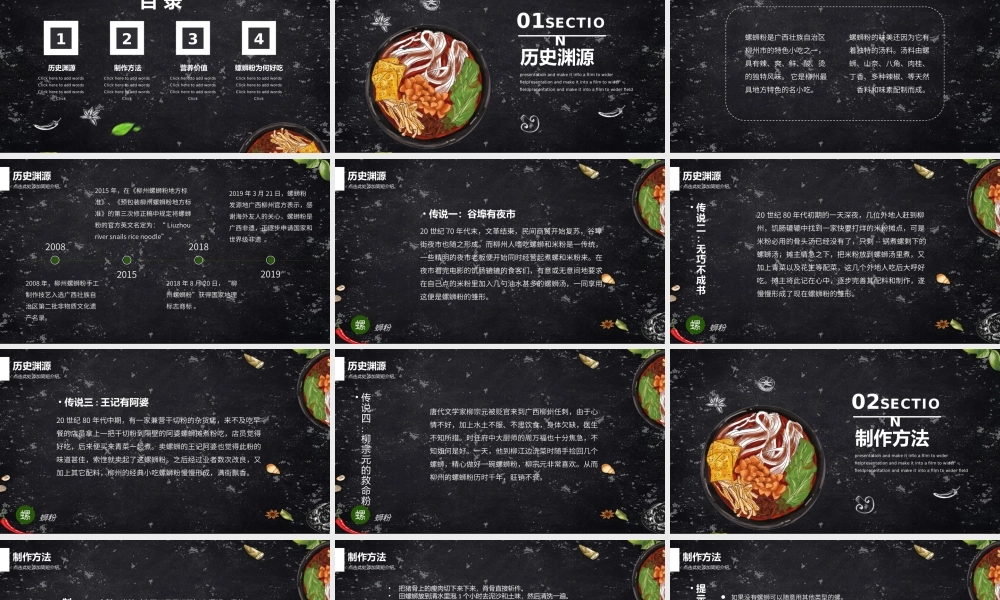 老味道螺蛳粉地方美食宣传PPT课件（带内容）.pptx