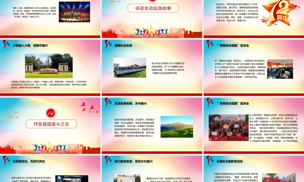 青春告白祖国-昂扬共青团员大学生爱国实践故事报国奋斗之志团组织PPT课件（带内容）.pptx