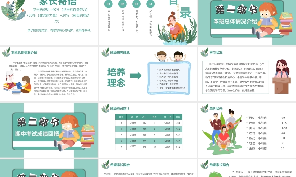 关注孩子成长家长会PPT课件（带内容）.pptx