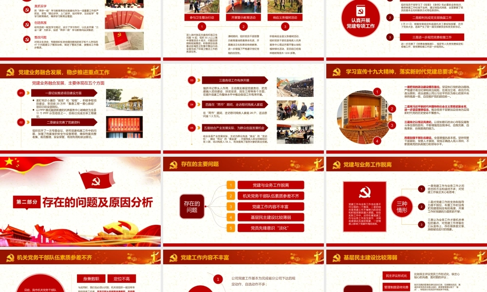 20XX基层党委党支部党员干部年终工作总结PPT课件（带内容）.pptx