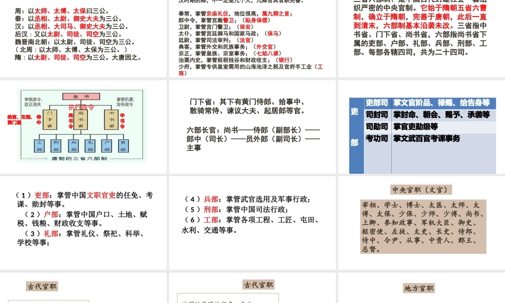 文化常识—古代官职.pptx