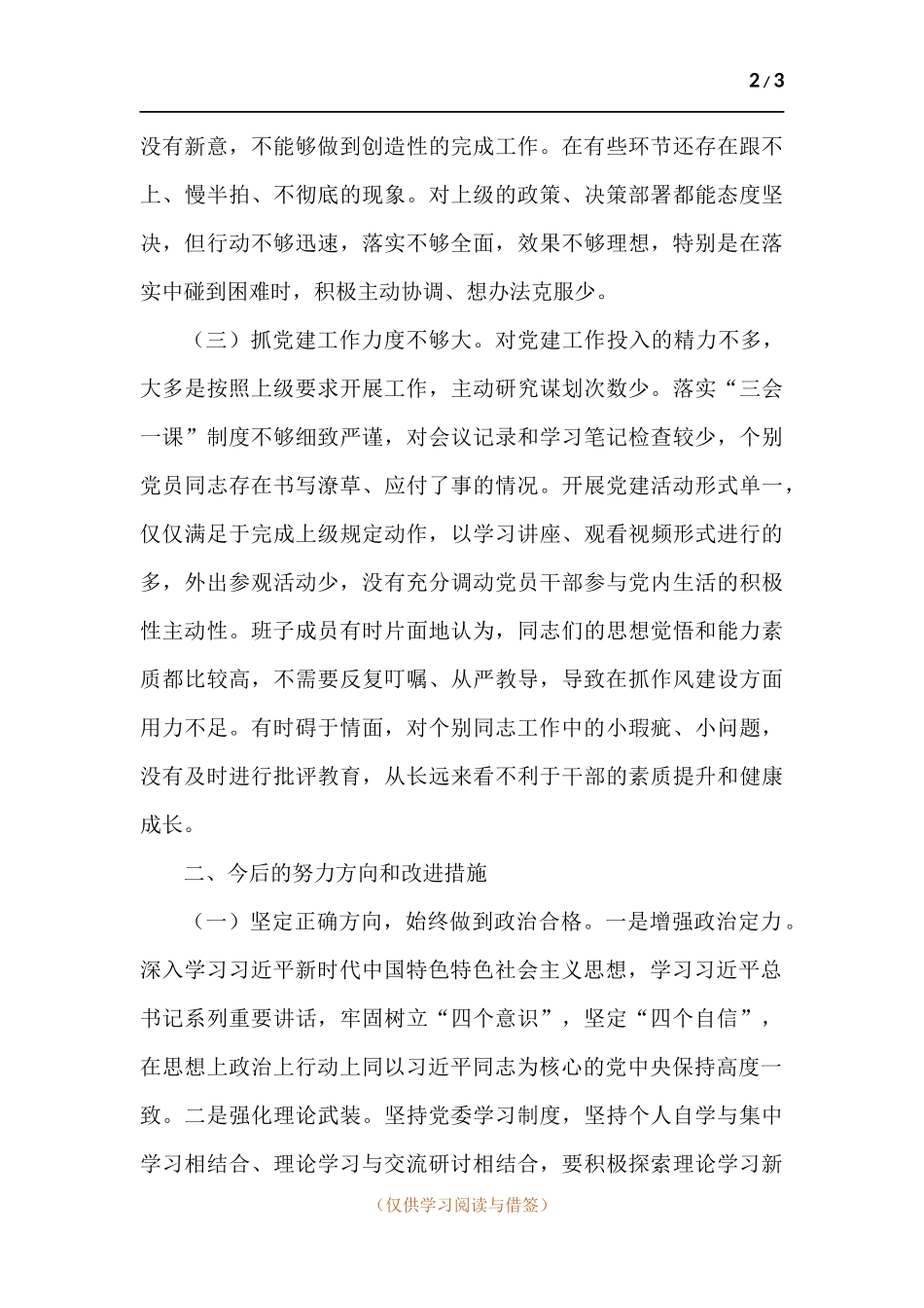 党史学习教育班子检视剖析材料.docx_第2页