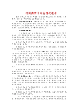 村两委班子运行情况报告.docx