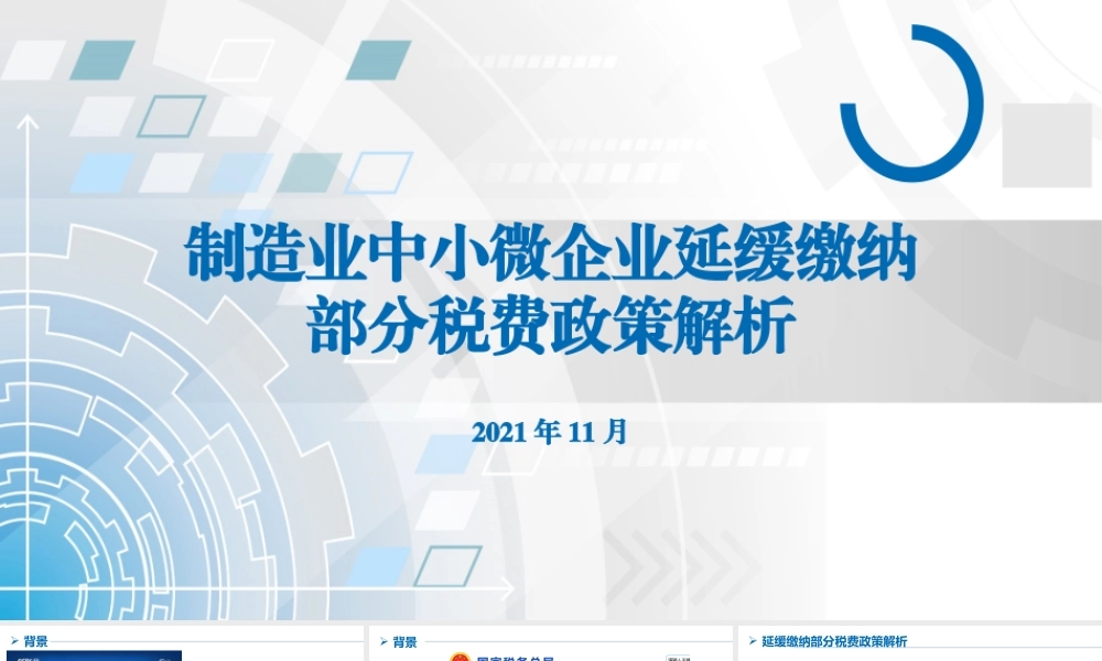 制造业中小微企业延缓缴纳部分税费政策解析ppt课件.pptx