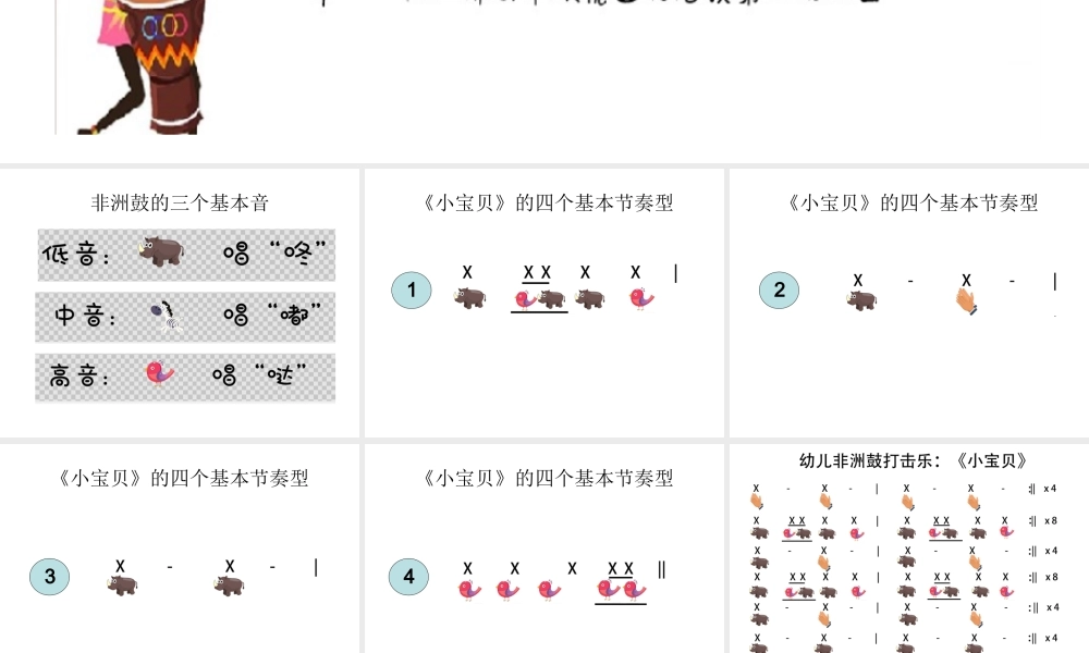大班非洲鼓打击乐《小宝贝》微课件.ppt