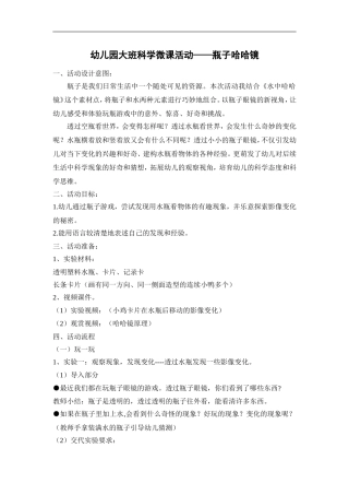 大班科学《瓶子哈哈镜》微教案.doc