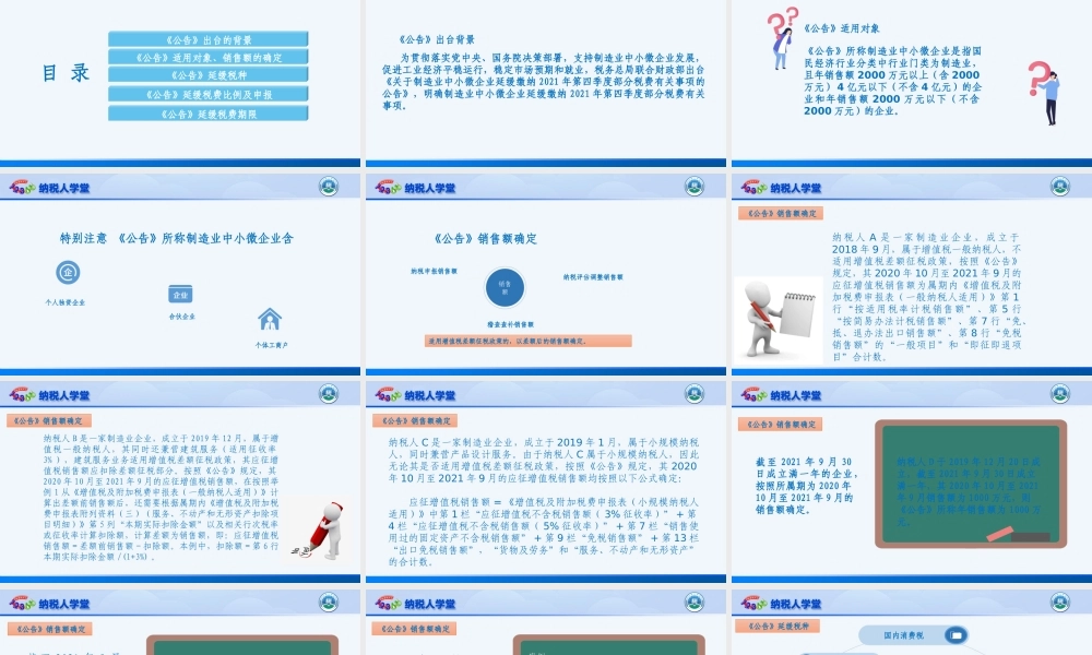 制造业中小微企业缓缴部分税费政策专题培训ppt课件.pptx