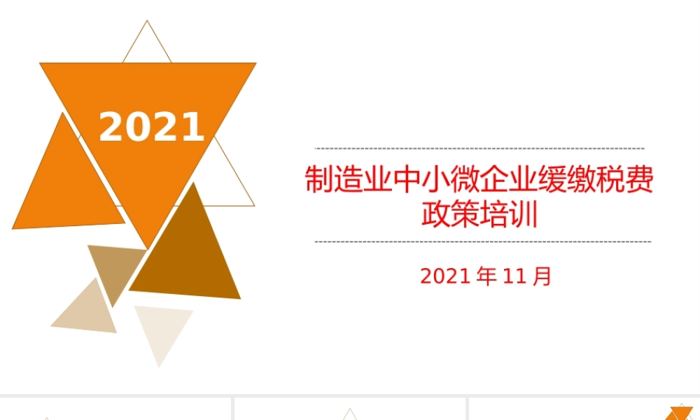 制造业中小微企业缓缴税费政策培训ppt课件.pptx