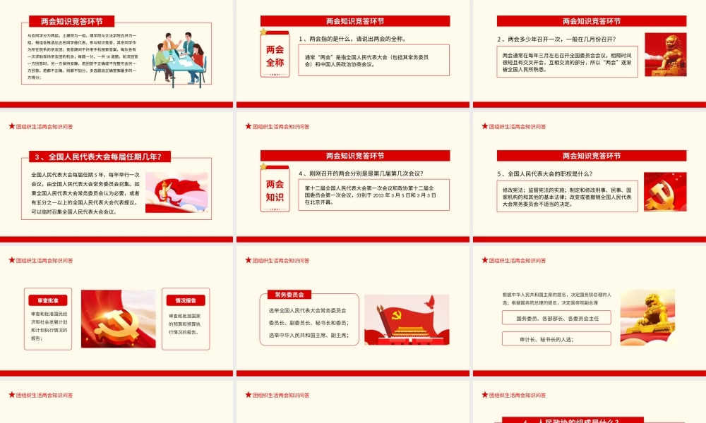 团组织生活两会知识问答动态PPT课件（带内容）.pptx