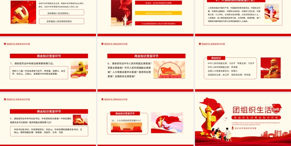 团组织生活两会知识问答动态PPT课件（带内容）.pptx