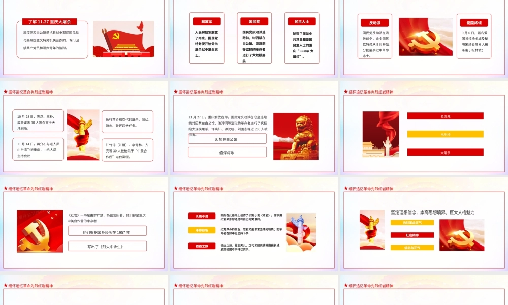 缅怀追忆革命先烈红岩精神动态PPT课件（带内容）.pptx