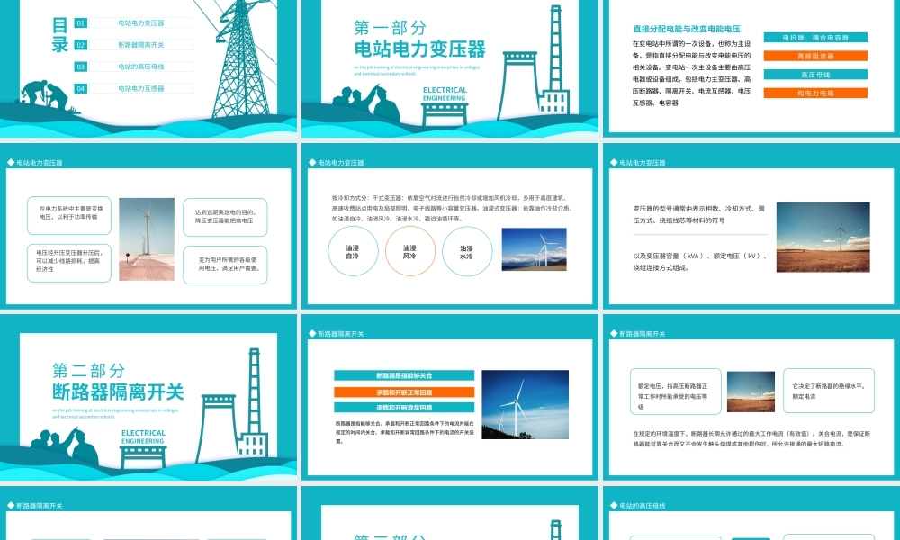 变电站电气主设备大中专院校电气工程专业企业岗位培训动态PPT课件（带内容）.pptx