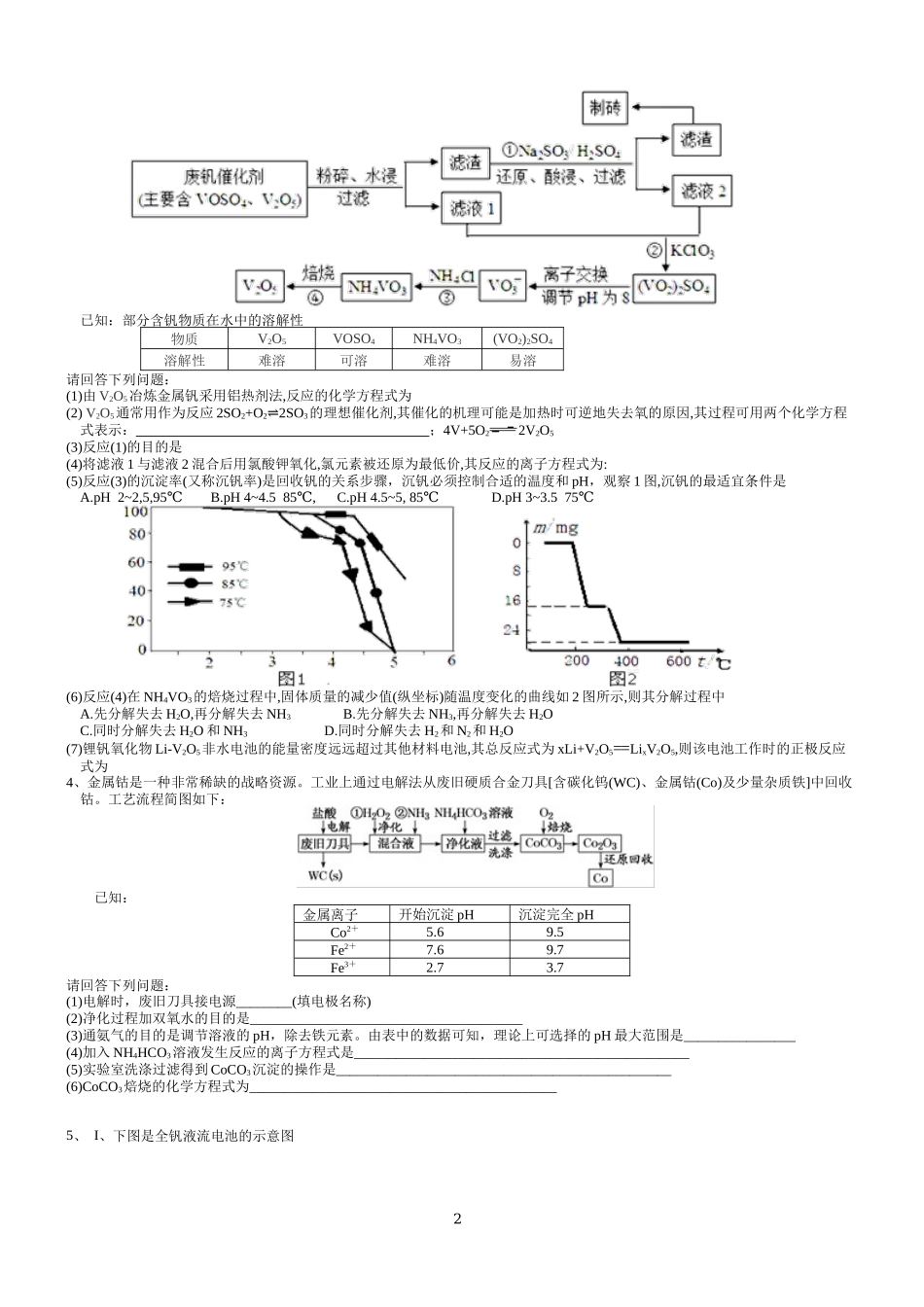 2022年高考化学无机综合及工艺流程(控制溶液pH).docx_第2页
