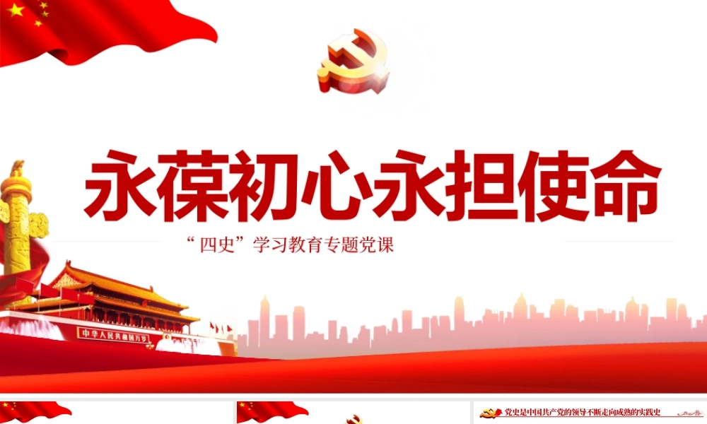 永葆初心担当使命-党史新中国史改革开放史四史PPT课件(带内容).pptx