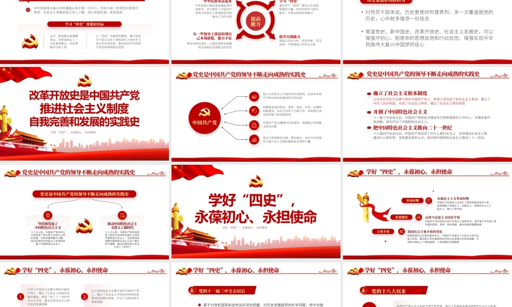 永葆初心担当使命-党史新中国史改革开放史四史PPT课件(带内容).pptx