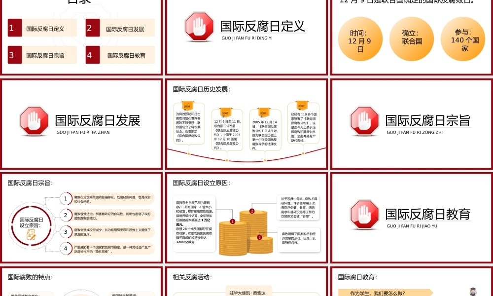 反腐倡廉主题教育国际反腐日PPT课件（带内容）.pptx