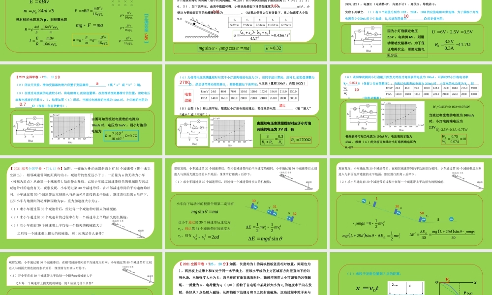 2021年高考全国甲卷物理试题分析.pptx