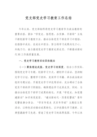 党支部党史学习教育工作总结.docx