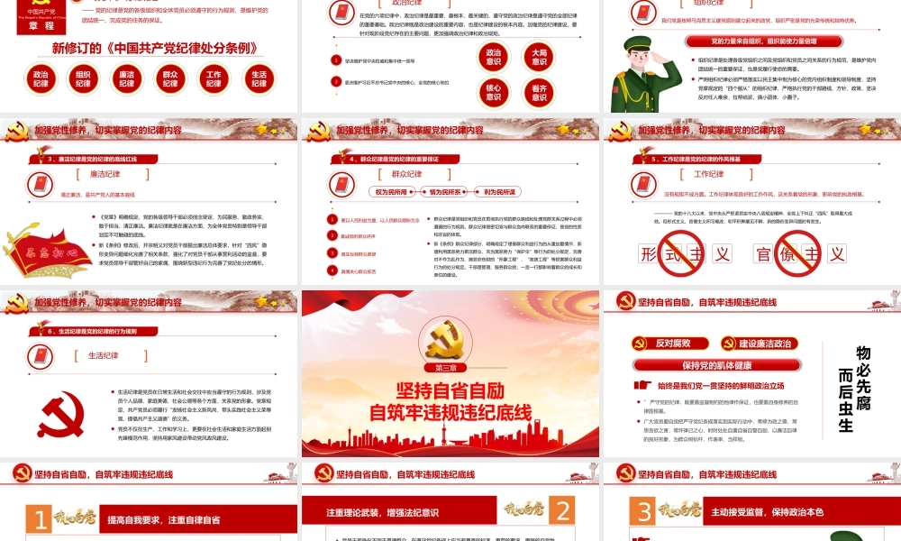 严守纪律加强修养PPT红色党政风做一名新时代合格党员干部党政学习党课模板.pptx