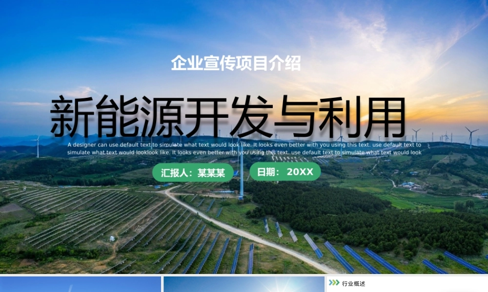 项目介绍新能源的开发与利用PPT模板.pptx