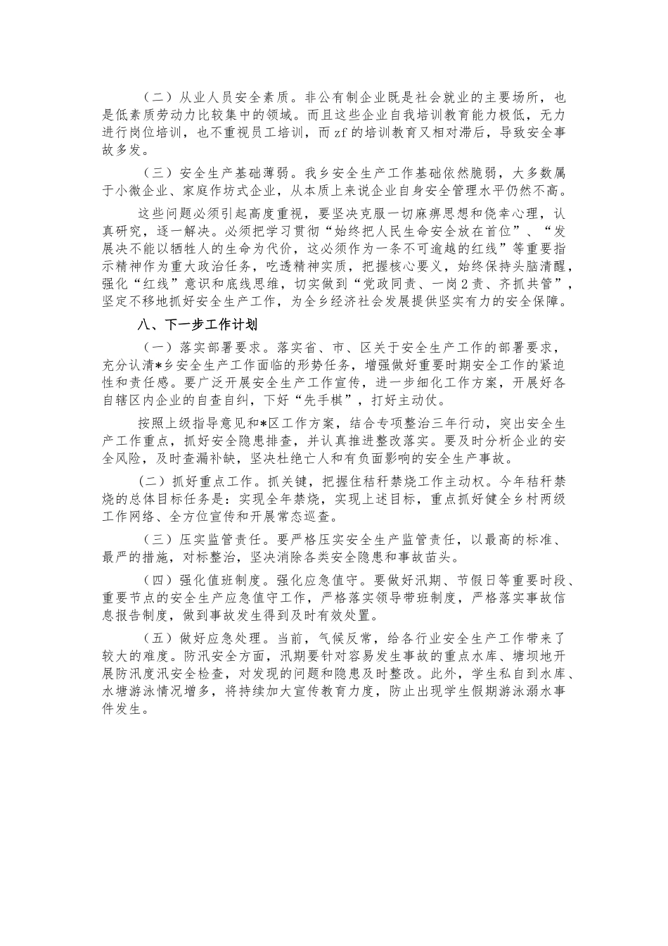 乡2021安全生产工作总结汇报.docx_第2页
