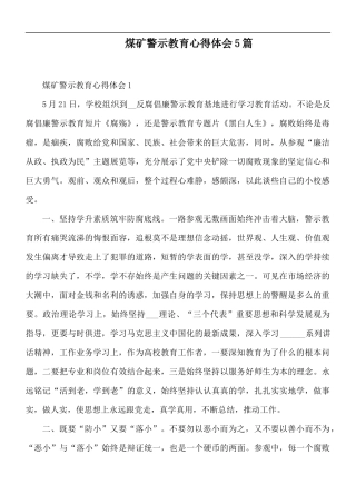 煤矿警示教育心得体会5篇.docx