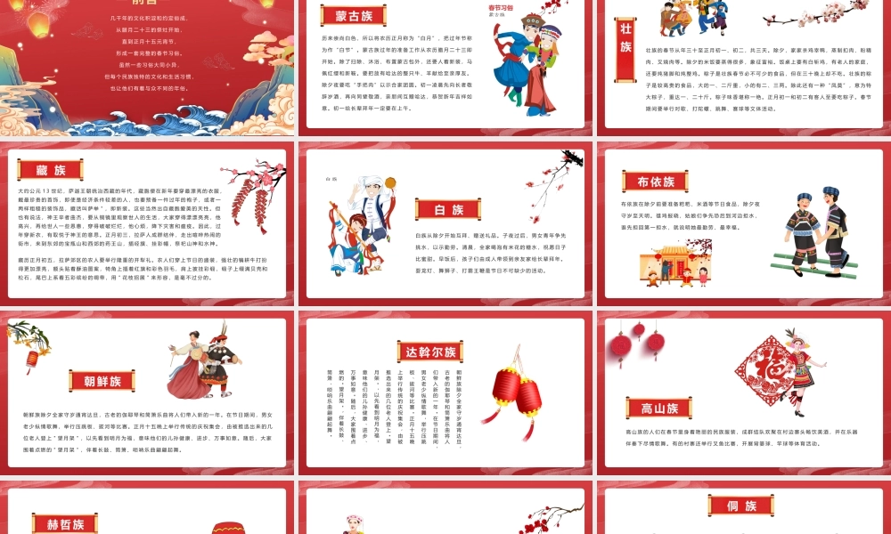 少数民族春节习俗主题班会PPT课件（带内容）.pptx
