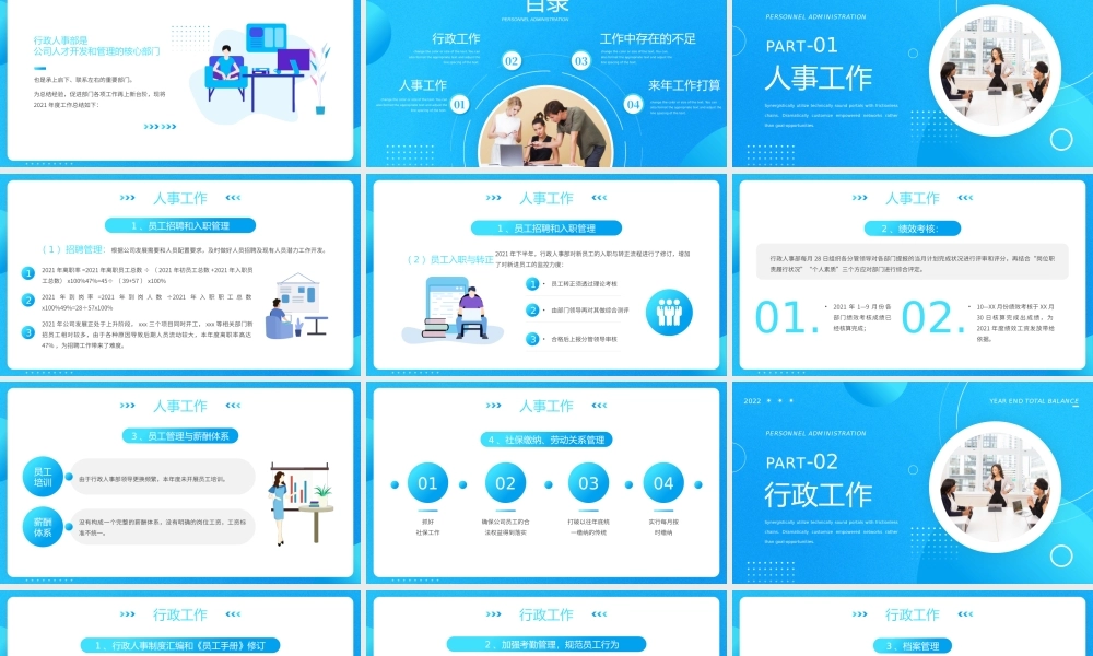 人事行政年终总结PPT课件（带内容）.pptx