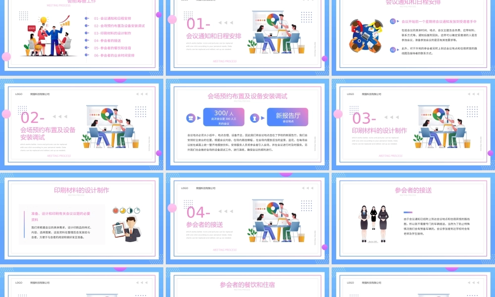 会议安排会议介绍工作流程培训PPT课件（带内容）.pptx