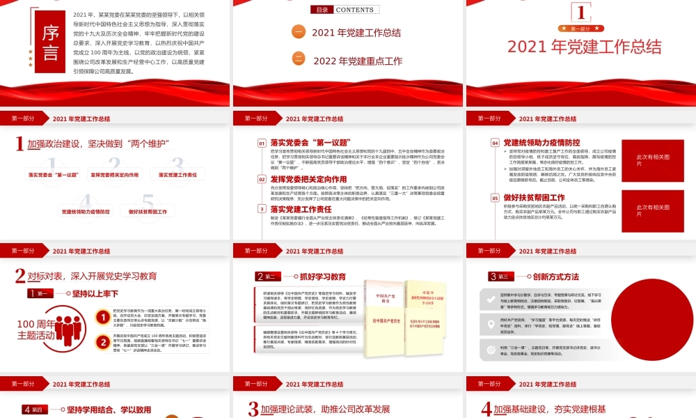国有企业党委2021年党建工作总结及2022年工作计划PPT课件（带内容）.pptx