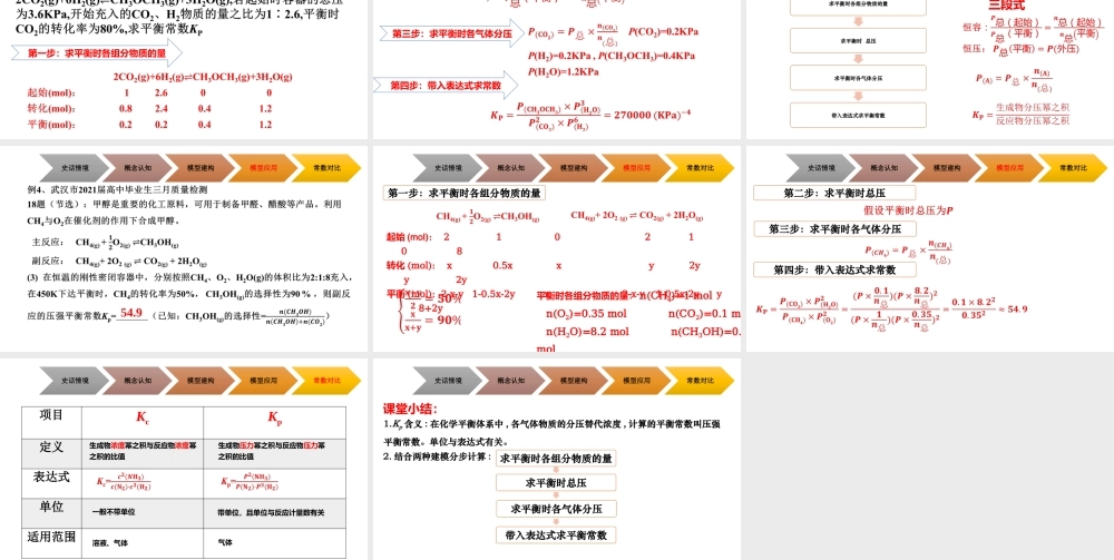2022年高考化学二轮复习研讨课《气体平衡常数Kp》.pptx